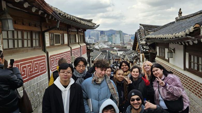 Group photo of students in South Korea